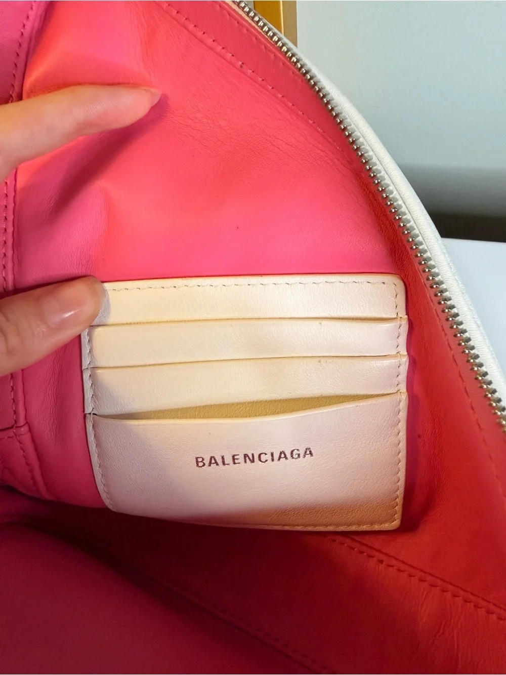 Balenciaga White Triangle Pouch